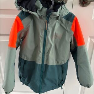 Helly Hansen Kids winter coat - Teal and Neon Orange